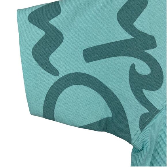 New Champion Men US XS Turquoise Blue Sweatshirt Short Sleeve Crew Neck Pullover - Picture 5 of 11